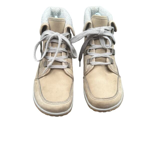 Chaco Barbary Chukka Gray Leather Wool Collar Lace Up Ankle Boots Women’s 7 - Picture 3 of 12